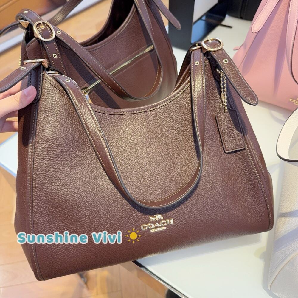NWT Coach Erin Shoulder Bag Refined Pebble Leather CAQ86 Maple Gold